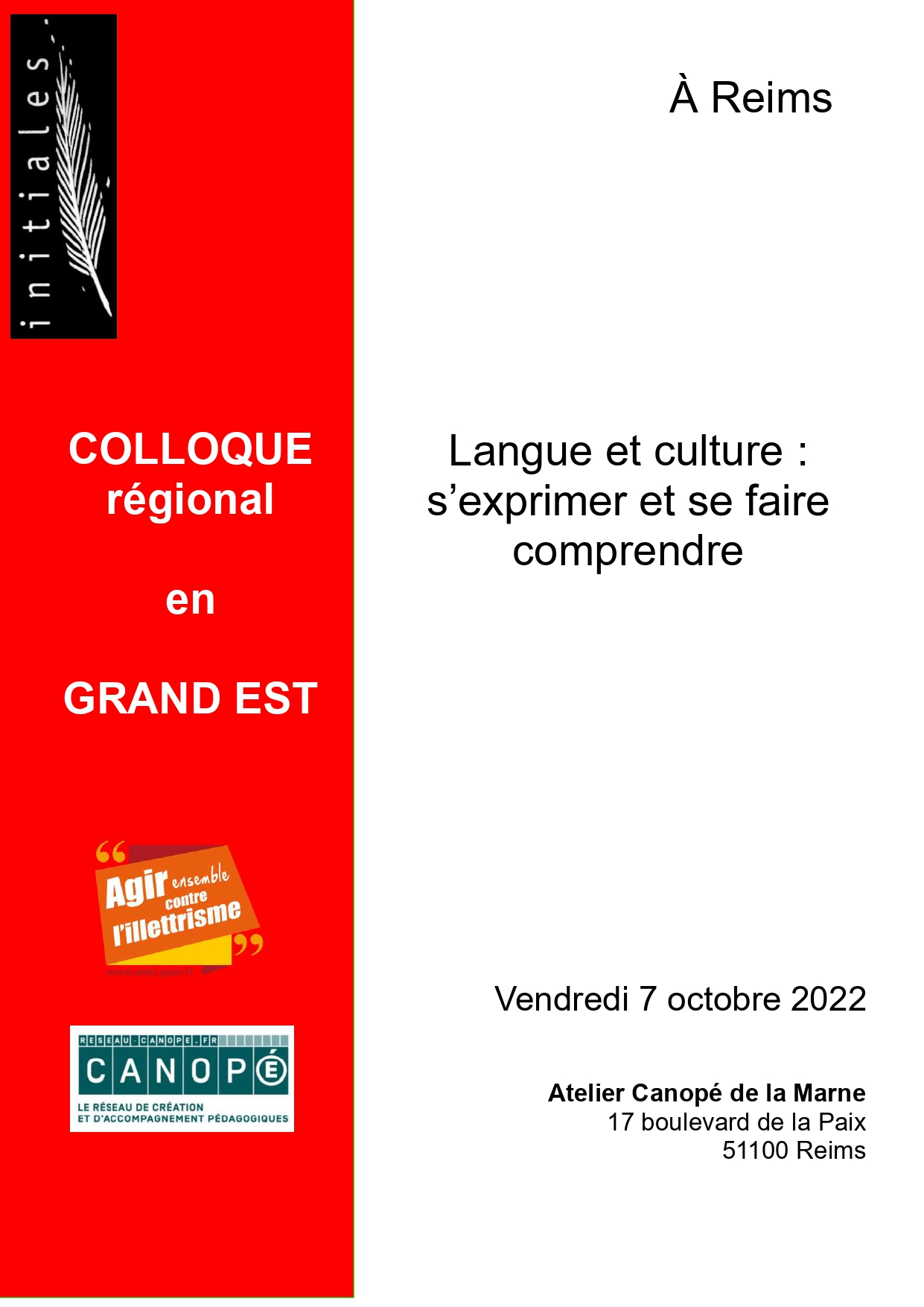 Colloque Initiales // 7 octobre 2022 - Reims