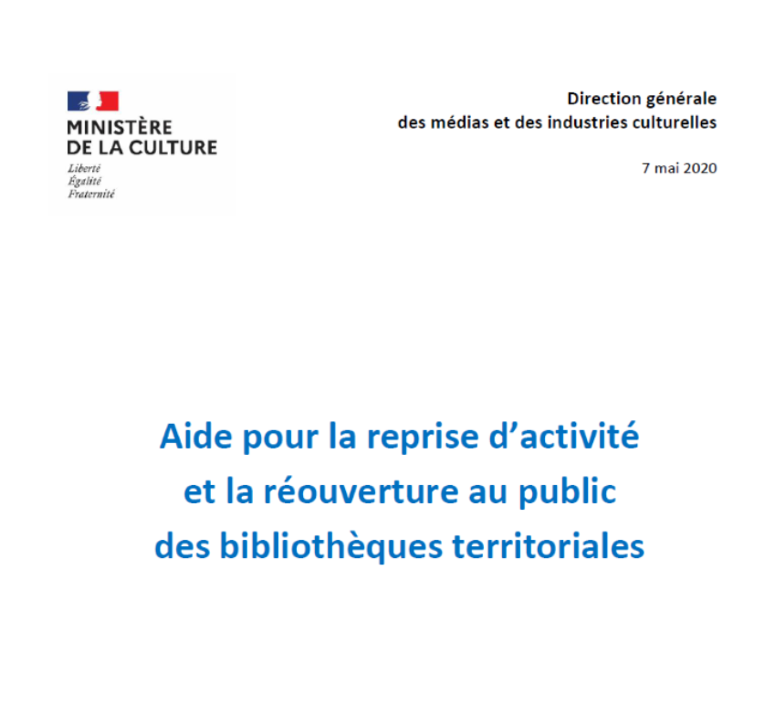 Aide pour la reprise d’activité et la réouverture au public des bibliothèques territoriales