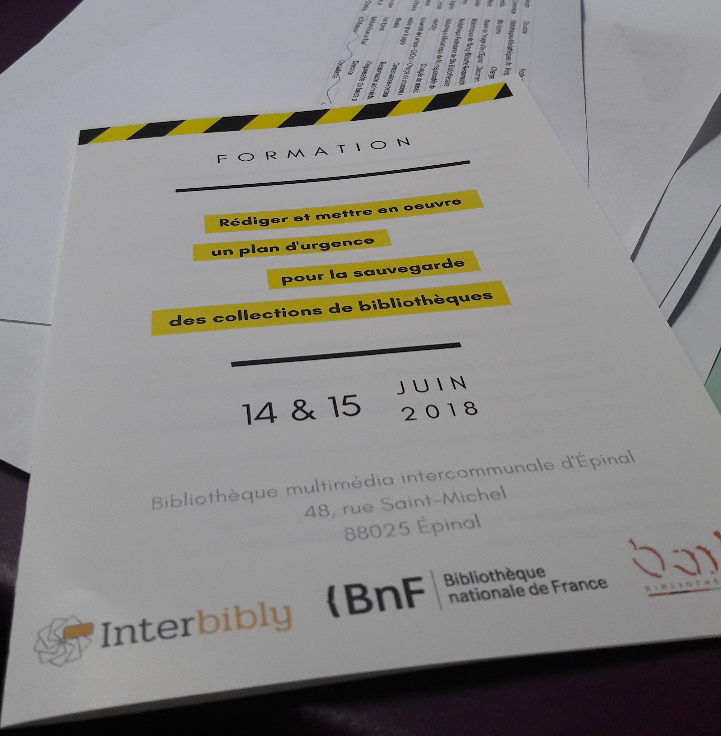 Retour sur la formation plan d'urgence
