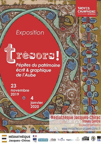 Exposition « Trésors ! Pépites du patrimoine écrit et graphique de l’Aube »
