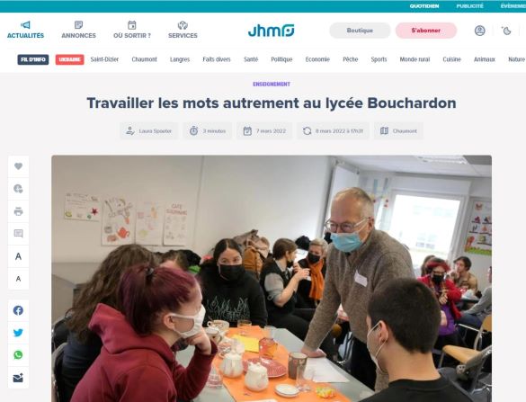 Jeunes en librairie - revue de presse - Journal de la Haute-Marne (jhm)