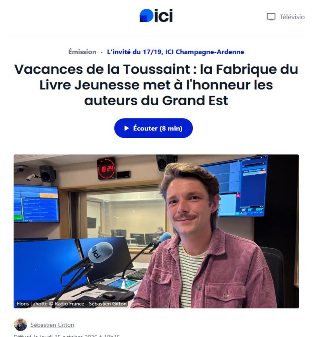 [REVUE DE PRESSE] Interview de Floris Lahotte à ICI Champagne Ardenne Radio_16 oct 2026