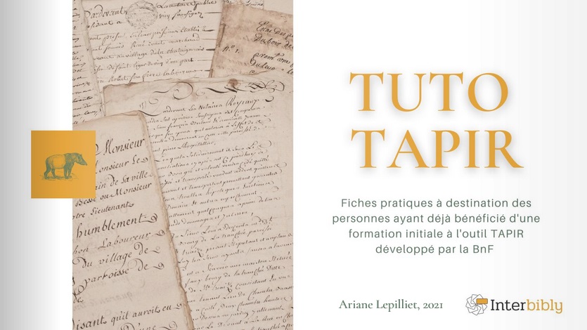 Session de mise à jour TAPIR (en ligne)